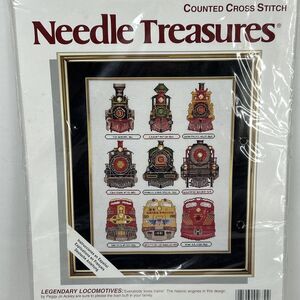 Needle Treasures Counted Cross Stitch Kit Legendary Locomotives Train 02670